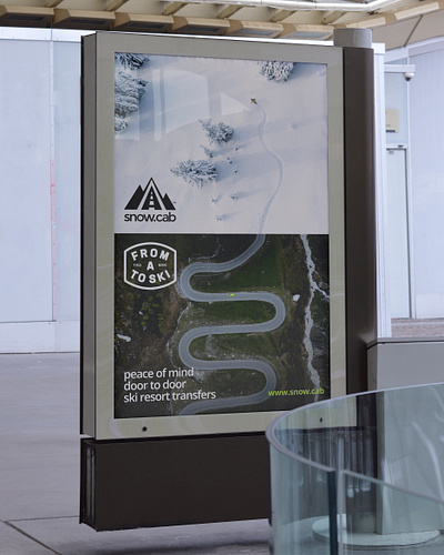 Print campaign for Snow Cab branding ooh print strategy transport