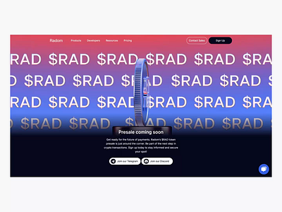 $RAD Token 3d design blockchain cryptocurrency illustration motion graphics token token design web design web3 webflow development