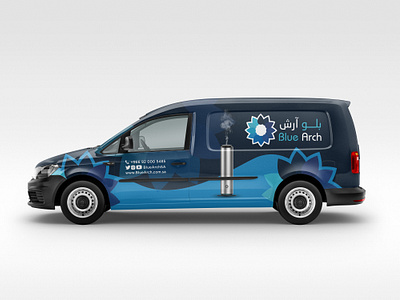 Blue Arch Company Vehicle Wrap Design | Van Wrap Design adobe illustrator advertisement branding car mockup car sticker car wrap decal design graphic design sticker truck wrap van wrap vehicle graphics vehicle wrap vinyl wrap wrap design wrapping