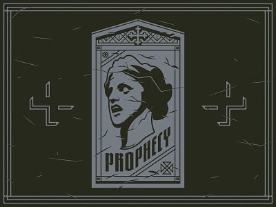 Prophecy Part VI adobe illustrator border brand branding chrstianity crosses dark evil gothic graphic design grave horror logo prophecy religion scratches terror tombstone vector woman