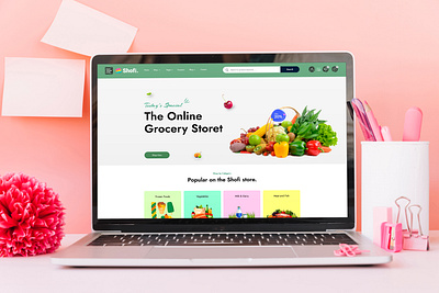 Online Grocery Store Website UI Design branding food graphic design grocery milk online store ui ux vetetable