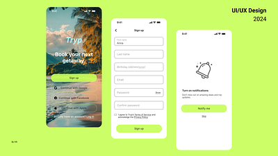 Tryp app - UI/UX Design mobile ui ui design ux design