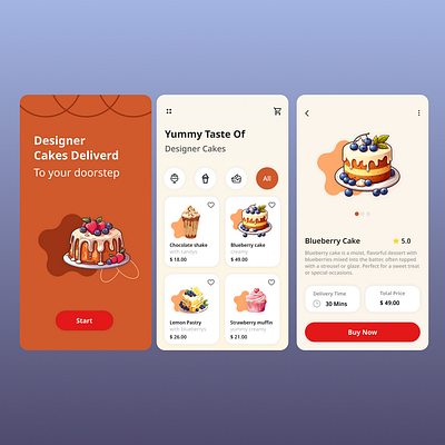 cake app design ui ux design