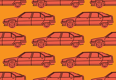 Vector automotive pattern 2d branding cars graphic design line art pattern vector