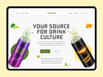 Energy Drink Website design energy drink landing page ui uiux user interface web website