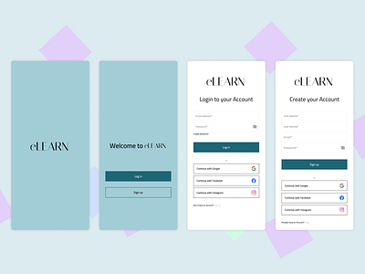 eLEARN Platform design mobile app design ui ui design uiux uiux design ux design