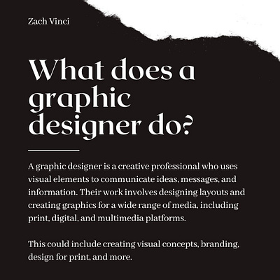 What Does a Graphic Designer Do? art art design design designer graphic design zach vinci