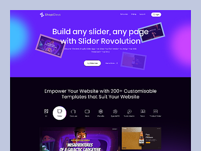 ShopiDevs Landing Page Design 3d animation app design banner design branding dashboard design graphic design home page design landing page design logo logo design motion graphics ui uiux design