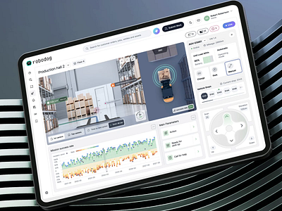 Robodog Dashboard Interface admin dashboard analytic ui animation automation ui computer science dashboard design designer graphic design interactions interface logistic app management tool packaging responsive robodog search filter tech ui transportation ui user interface