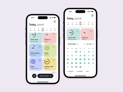 Habit Tracker app design ui