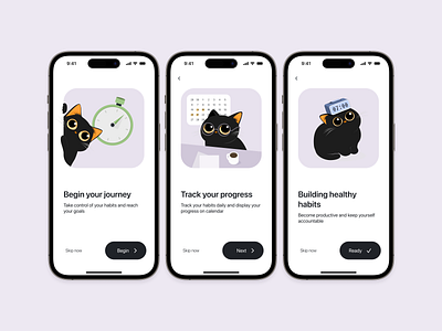 Habit Tracker - Onboarding app design illustration ui