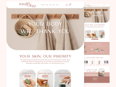 Foam&Fizz - Beauty Ecommerce Website design ecommerce figma ui design web design webdesign webflow