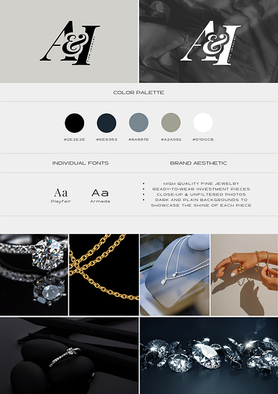 A & I Fine Jewelry Branding Guide branding design graphic design illustration logo typography