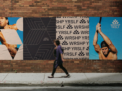 WRSHP YRSLF brand branding design fitness graphic design gym identity logo mark pattern self care social type typography wellness workout worship yourself