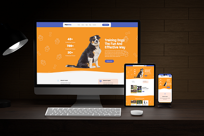 Pet Website with Responsive design logo ui website design