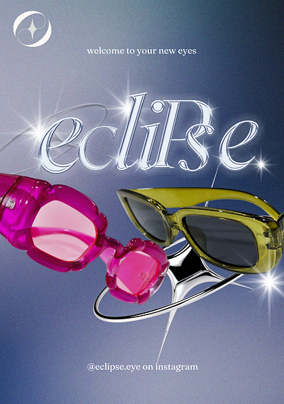 Eclipse Eyewear Poster branding design graphic design illustration logo typography