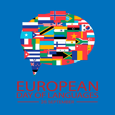 EUROPEAN LANGUAGES DAY adobe illustrator blue design english europe european countries flag european day of languages french german graphic design illustration languages red vector white