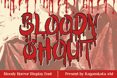 Bloody Shout - Horror Font bloody branding display film font fonts halloween horror modedrn red scary spooky