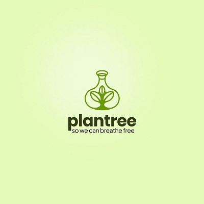 Plantree - So we can breathe free design graphic design logo logos vector