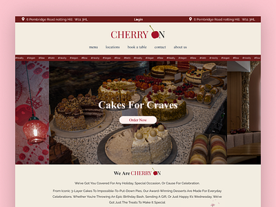 Cherry On cake cheesecake cherry confectionary cupcake design desktop hero illustration landingpage minimal pink productdesign sweets trend ui uiuxdesign ux viral