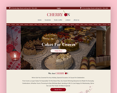 Cherry On cake cheesecake cherry confectionary cupcake design desktop hero illustration landingpage minimal pink productdesign sweets trend ui uiuxdesign ux viral