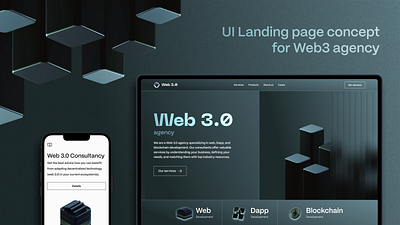 UI Landing Page concept for Web3 Agency blo blockchain branding crypto design landing ui ui design uiux web3 webdesign