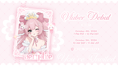 Debut Graphic | Aeriphie graphic graphic design visual design vtuber