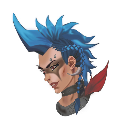 Junker Queen actionhero blizzard characterdesign characterportrait digitalart fanart gamecharacter gamingart hero heroshooter illustration junkerqueen overwatch2 overwatchfanart vector videogameart warriorqueen