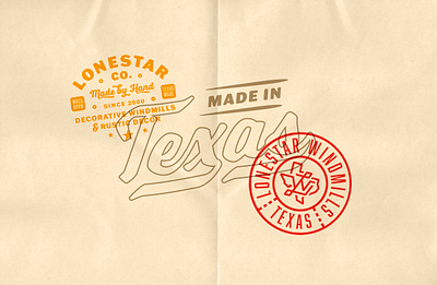 Lonestar Windmills Brand Identity americana badge design bold design brand identity branding cattle brand clean concept creative logo design illustration logo logo suite monogram patch design retro texas typography vector vintage industrial