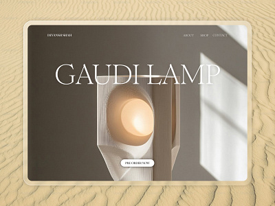 Gaudi Lamp | Landing Page Hero concept 3d concept hero design hero section image lamp landing page landing page portfolio product page studio webflow