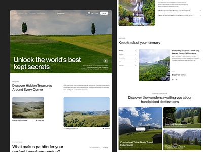 Pathfinder - Travel Landing Page adventure agency booking clan design destination holiday landing page travel travel agency travel web traveling ui ui design ux vacation web web design website
