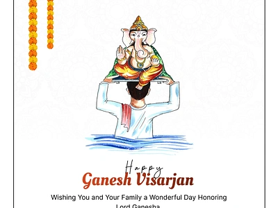 Happy Ganesh Visarjan Post bappa bappamajha cha raja creative figma ganesha ganeshfestival graphic design happy happy ganesh visarjan holiday marketing photoshop post visarjan