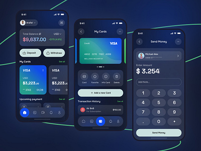 Financial Mobile iOS App Design Concept android android design app app design concept app design template app interface banking dashboard finance fintech ios ios design minimal design mobile app mobile ui product design send money transfering ui ux