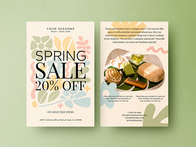 Spring Sale Post Card floral flowers marketing post card sale spring