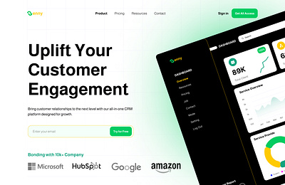 Genny | CRM Landing Page figma landing page ui