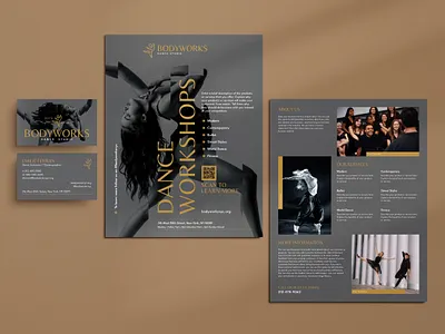 Dancing & Choreography Brand Identity Set branding business card choreography dancer dancing elegant flyer marketing movement photography