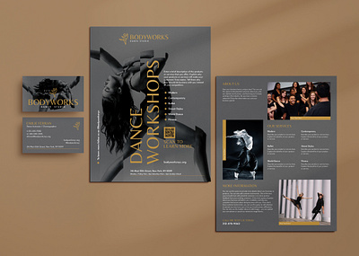 Dancing & Choreography Brand Identity Set branding business card choreography dancer dancing elegant flyer marketing movement photography