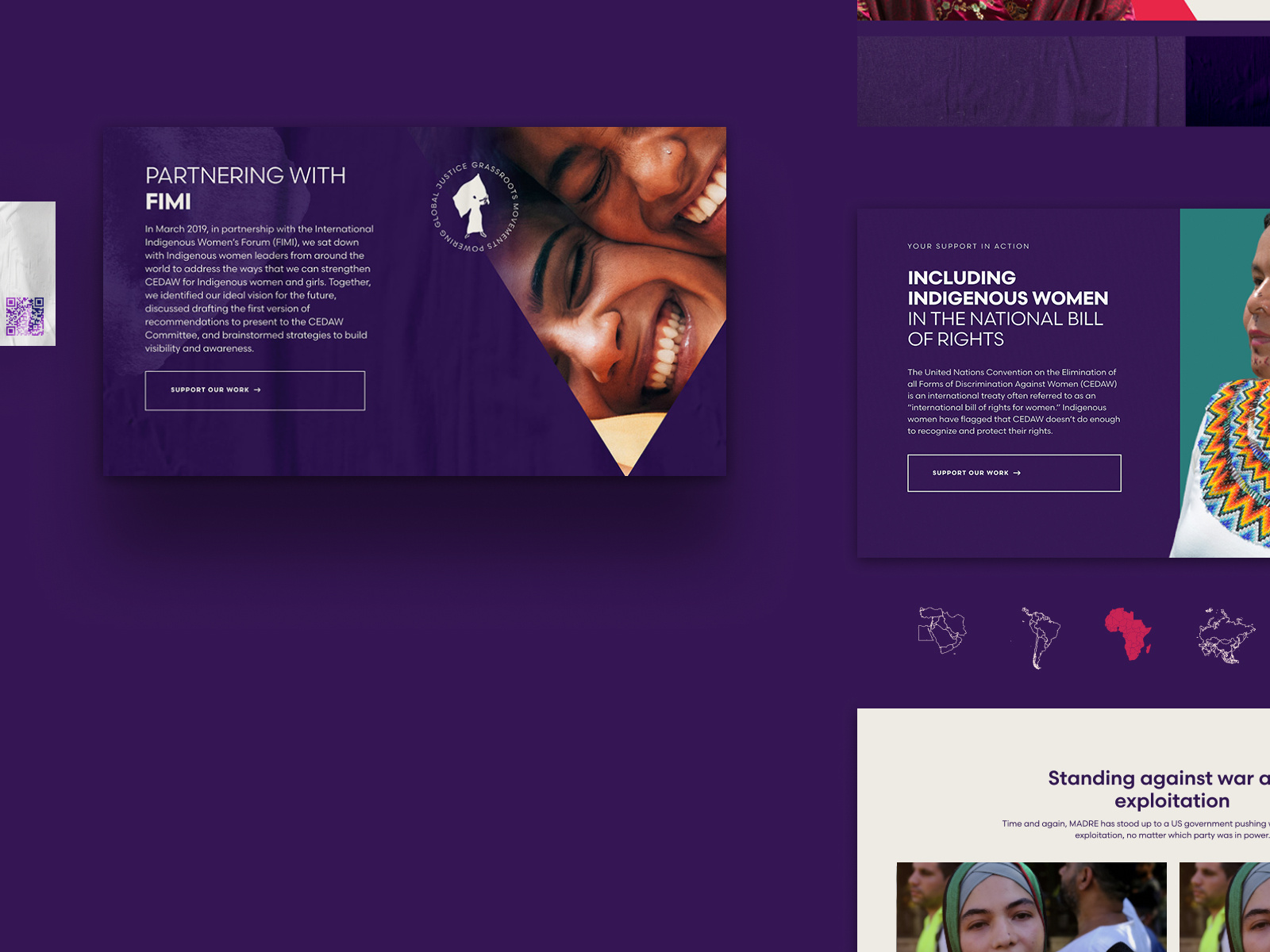 Modular Design System for MADRE accessibility cms colorful content design components design system human rights interactive design modular design module modules mood moodboard nonprofit brand nonprofit design nonprofit moodboard nonprofit style nonprofit website purple texture