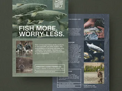Fly Fishing Flyer fish fly fishing flyer marketing outdoors recreation salmon sport fishing trout