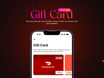 Gift Card UI/ UX | Doordash Re-Design gift card re design ui ux