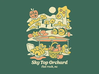 Sky Top Orchard Kids Tee apple autumn basket bee design donut fall food handmade illustration lettering merch north carolina orchard shirt sky t shirt tee top tree