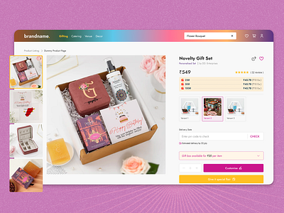 Product Listing Page Design app branding design eccomerse website gifting website product detail page product listing page product page design shopping website ui ux uxui website design