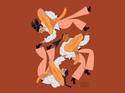 Autumn mushrooms autumn character characterdesign cozy dance digital illustration diversity halloween illustration illustrator movement mushroom play team