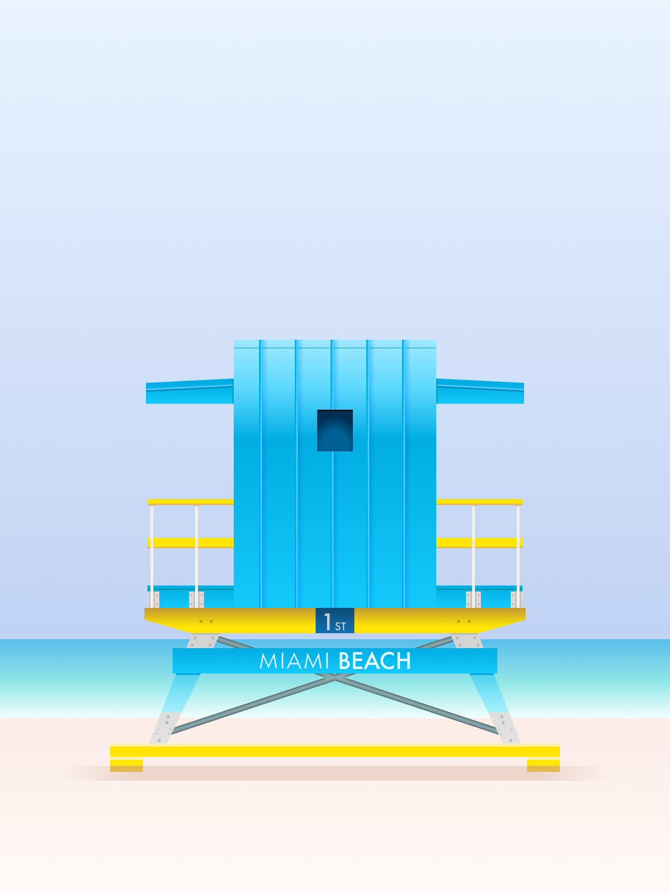 Lifeguard Towers of Miami Beach architecture beach building colorful design figma flat florida illustration lifeguard miami ocean sea tower vector