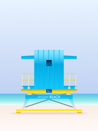 Lifeguard Towers of Miami Beach architecture beach building colorful design figma flat florida illustration lifeguard miami ocean sea tower vector