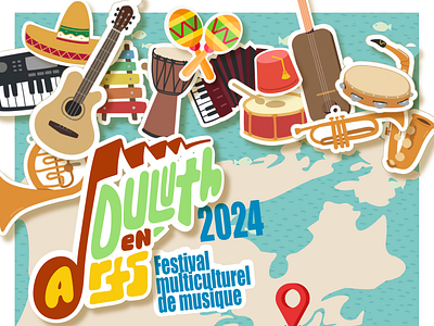 Duluth en Arts 2024 - Festival multiculturel de musique affiche art communication design designer festivals graphic design illustration images multicultural music poster