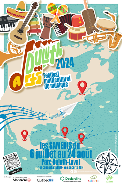 Duluth en Arts 2024 - Festival multiculturel de musique affiche art communication design designer festivals graphic design illustration images multicultural music poster