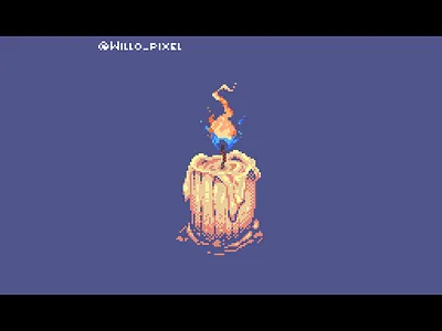 8-Bits Candle 2d art game art game asset illustration pixel animation pixel art sprite