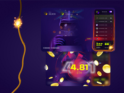 The Bomb Chat btc casino chat crypto cyber cyberpunk ethereum explosion gambling game gamified purple user interface