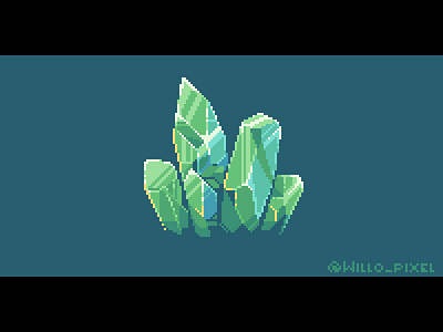 Green Crystals 2d art animation 2d game art game asset illustration pixel animation pixel art sprite